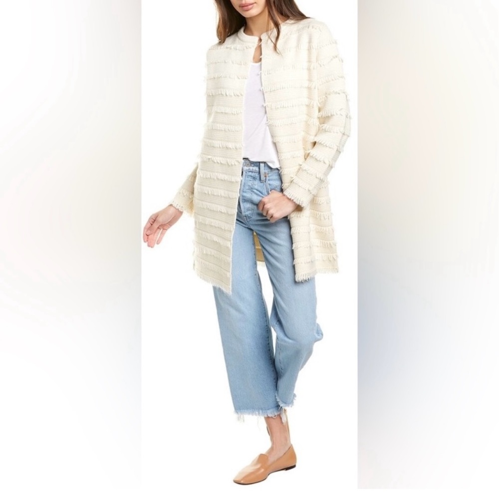 J. Crew Fringe Cream Juliette Cardigan